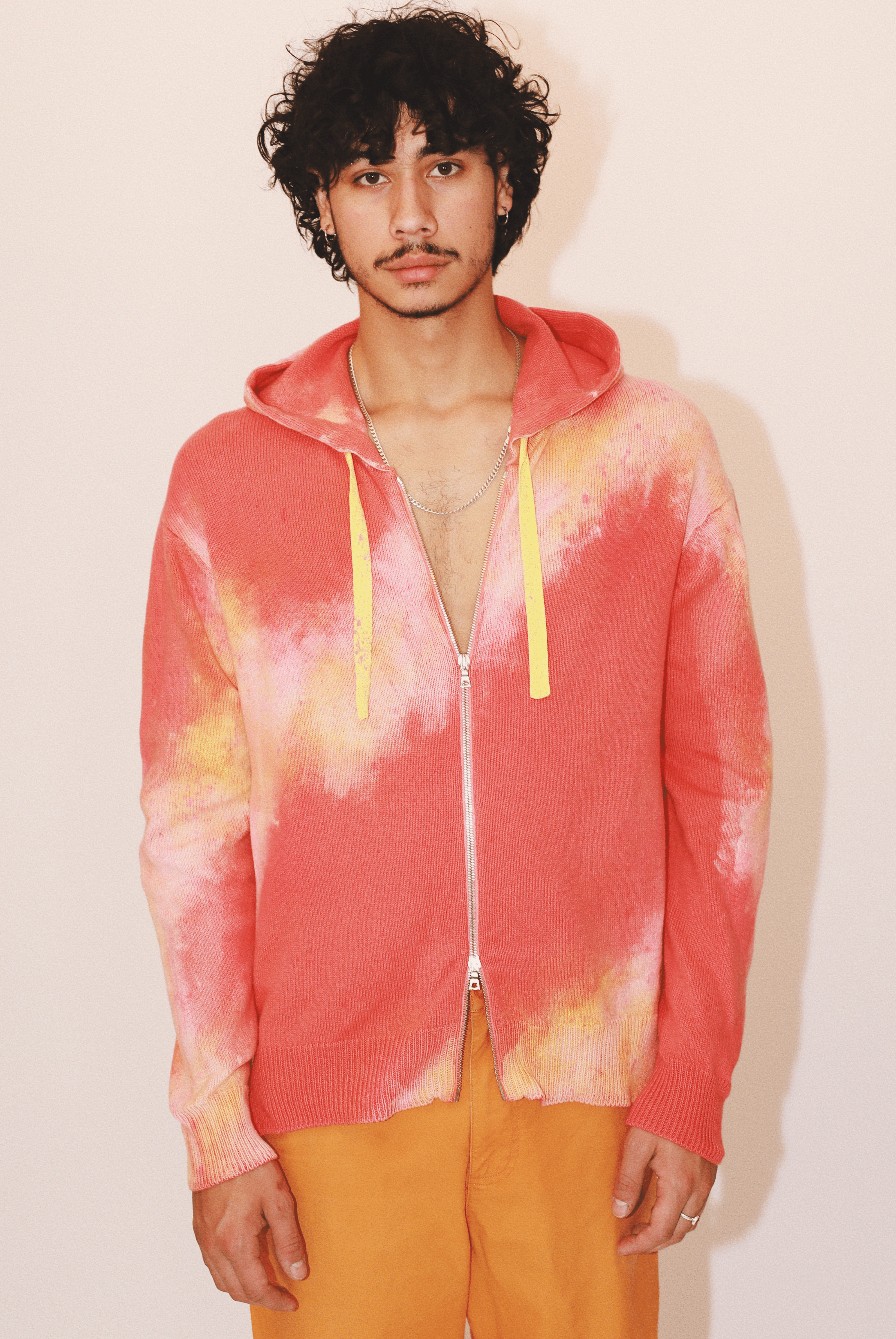 Marshall Hand-Painted Tie-Dye Zip Hoodie in Organic Cotton
