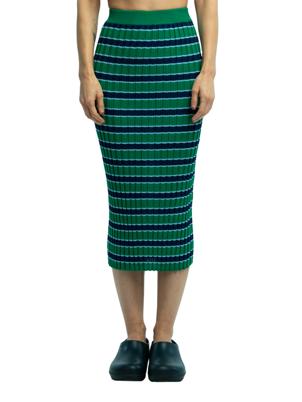 Darla Striped Ribbed Skirt in Organic Cotton