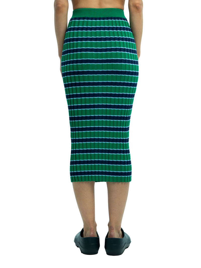 Darla Striped Ribbed Skirt in Organic Cotton
