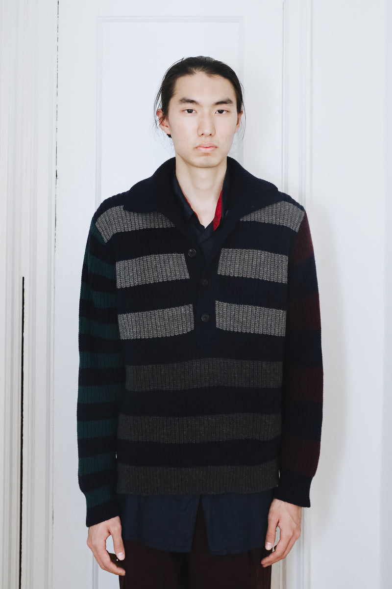 Parker Button Front Sweater in Recycled Cashmere & Recycled Wool