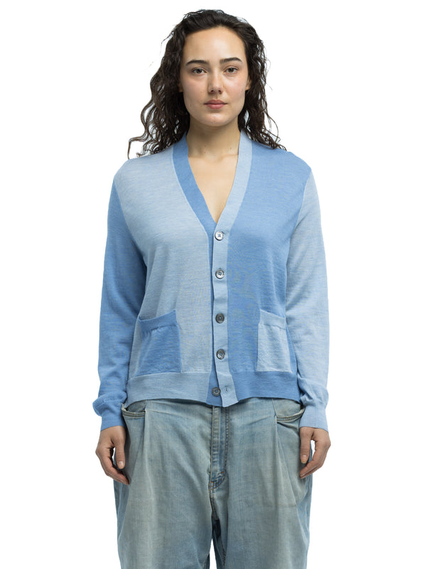 Adrian Color Blocked Cardigan in Extra Fine Merino Wool