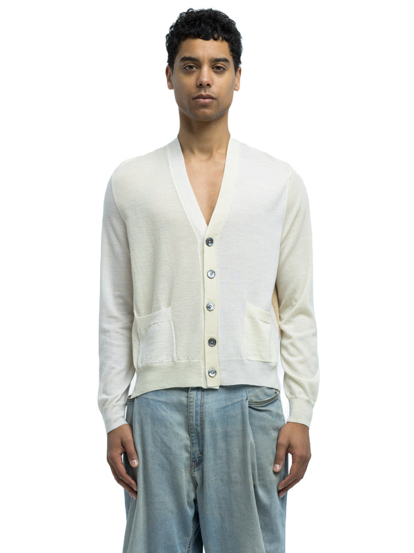 Adrian Color Blocked Cardigan in Extra Fine Merino Wool