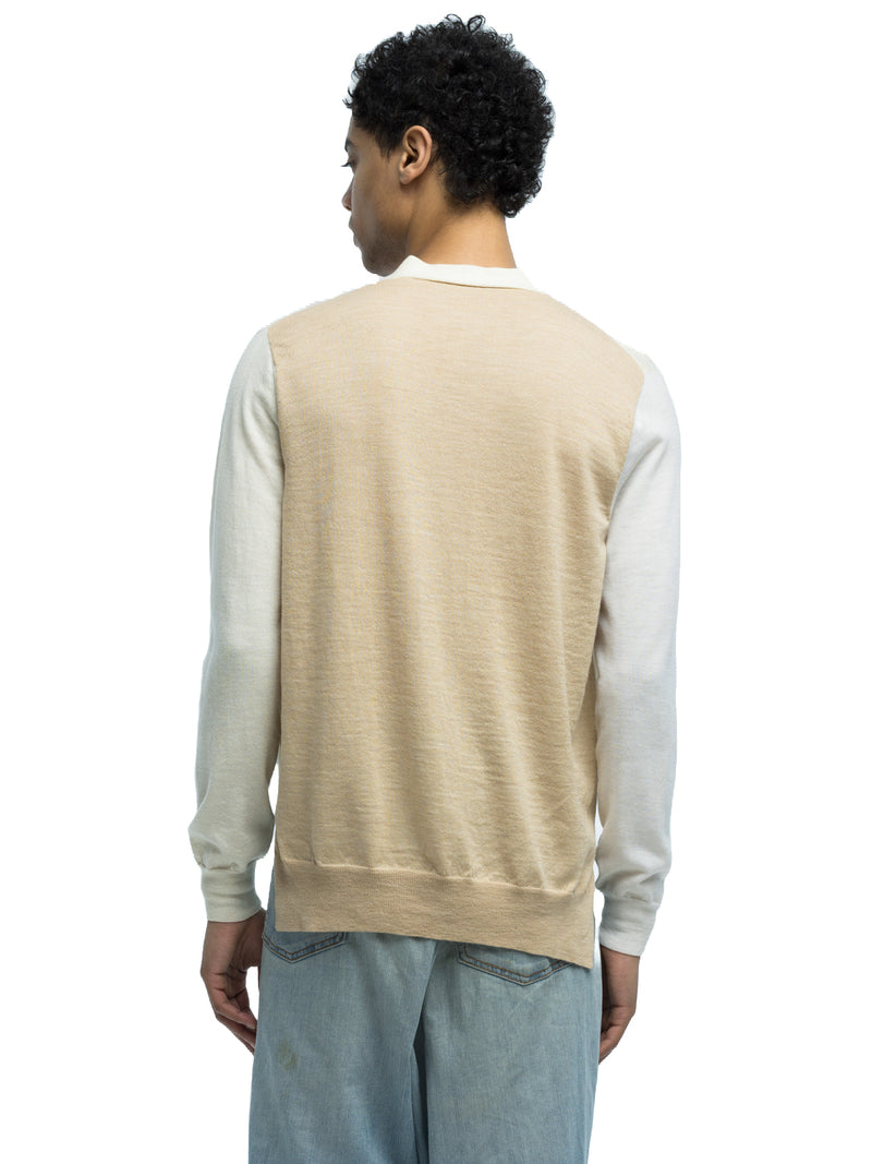 Adrian Color Blocked Cardigan in Extra Fine Merino Wool