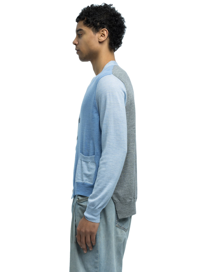 Adrian Color Blocked Cardigan in Extra Fine Merino Wool