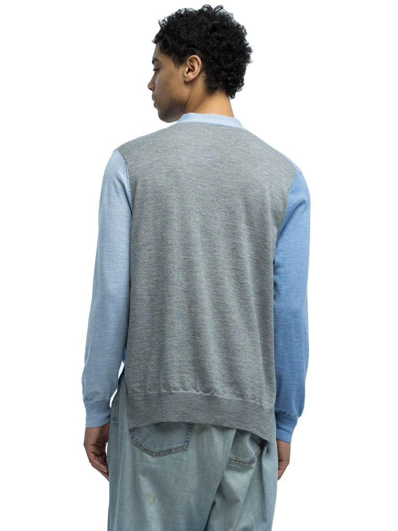 Adrian Color Blocked Cardigan in Extra Fine Merino Wool