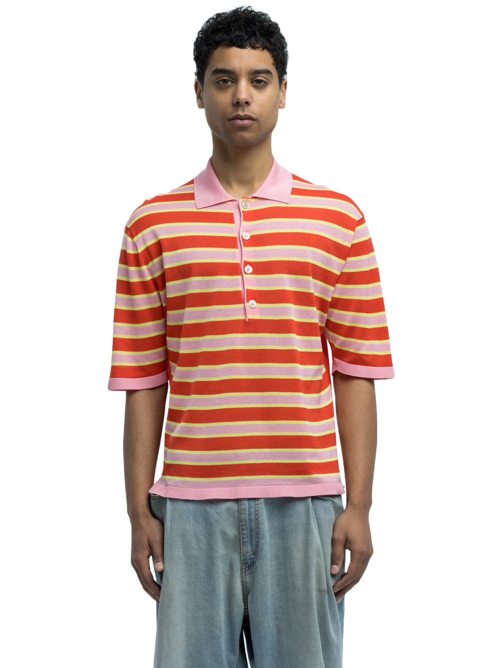A Stylish Designer Striped Polo for Men, Crafted in Organic Cotton