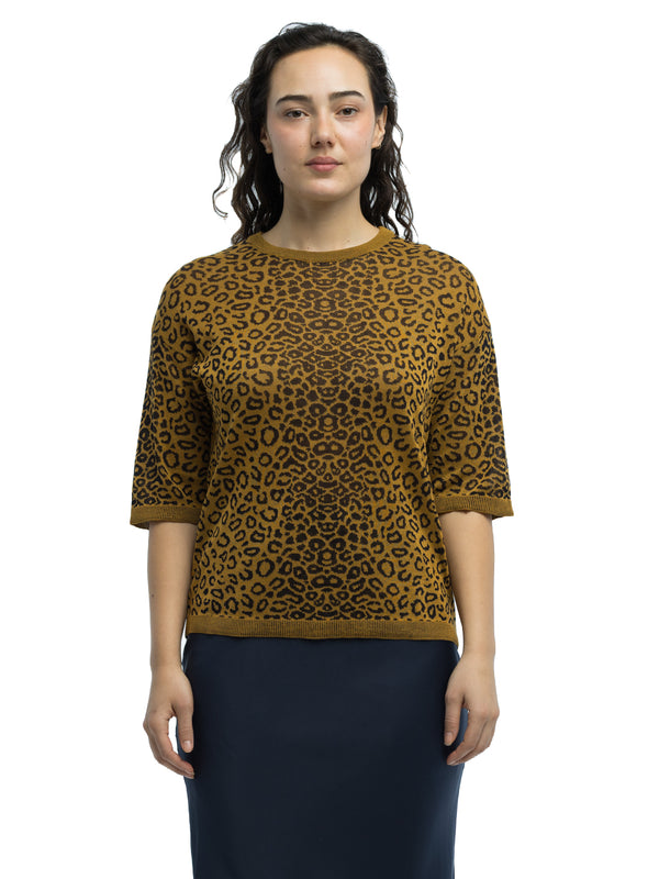 Camilla Leopard Crewneck in Organic Cotton