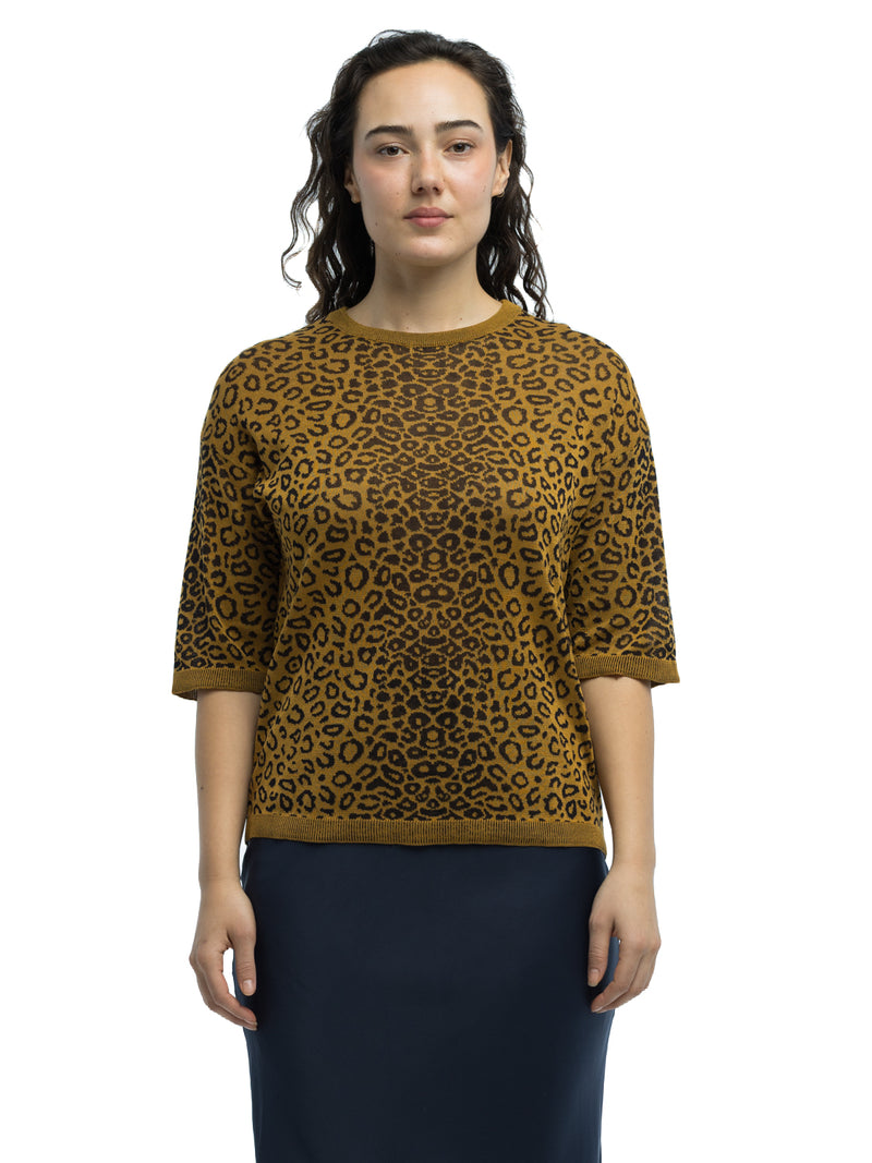 Camilla Leopard Crewneck in Organic Cotton
