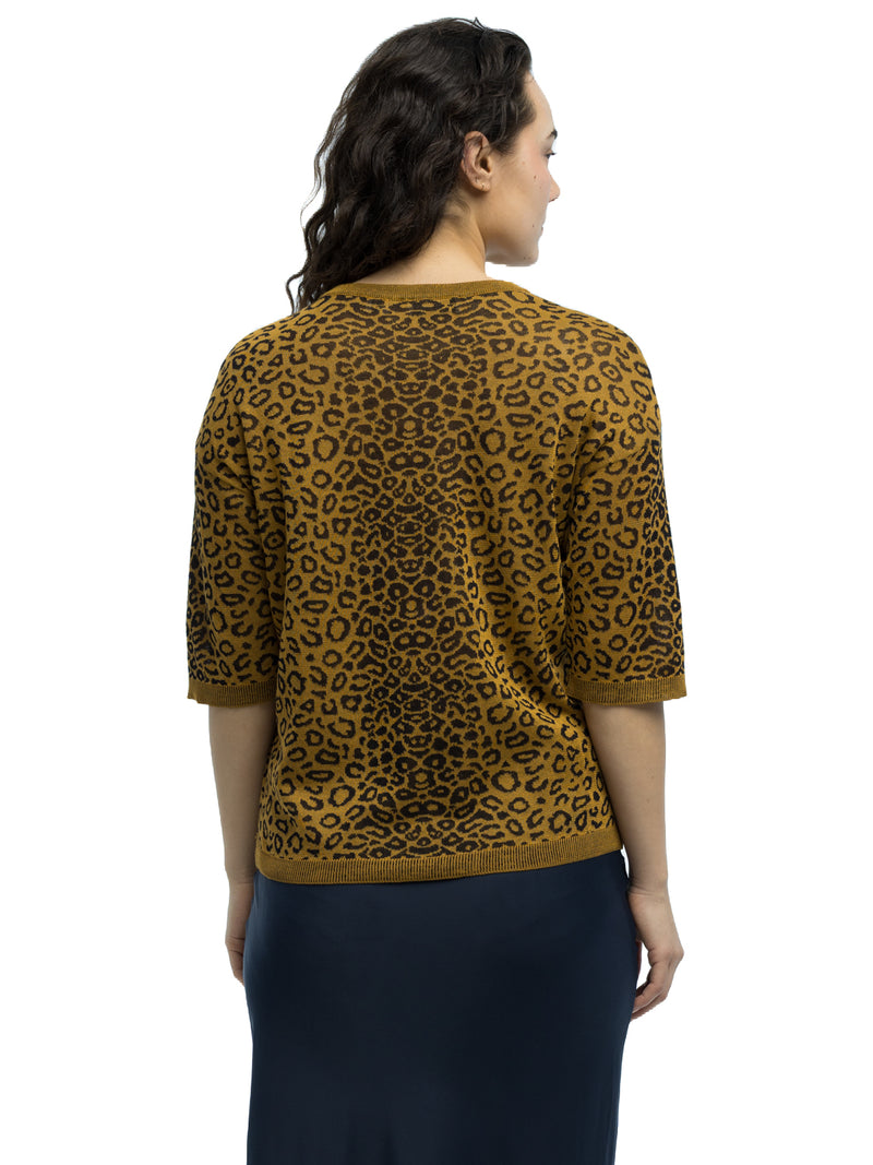 Camilla Leopard Crewneck in Organic Cotton
