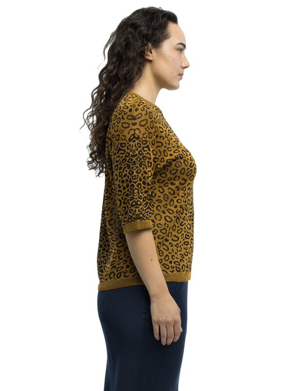 Camilla Leopard Crewneck in Organic Cotton