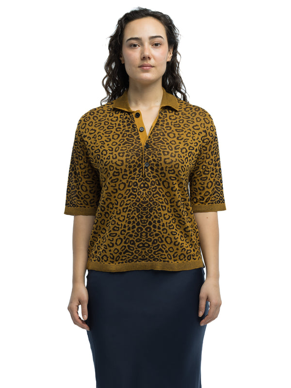 Alessandro Leopard Polo in Organic Cotton