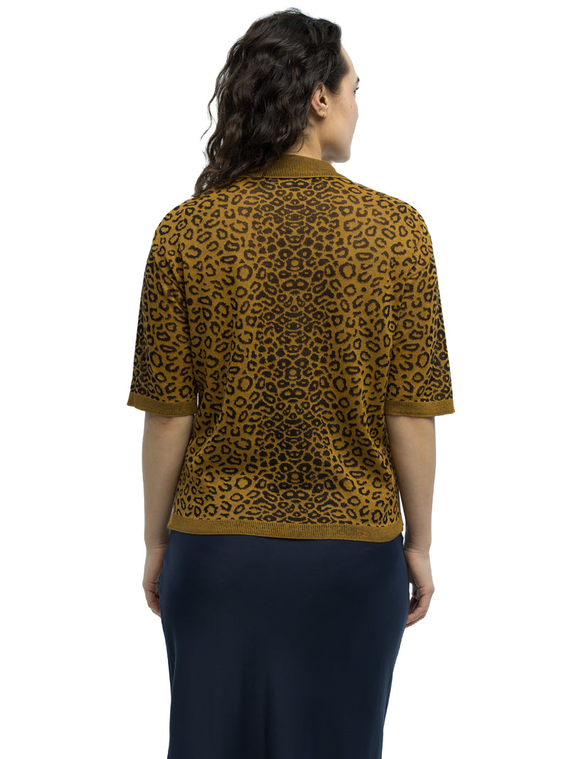 Alessandro Leopard Polo in Organic Cotton