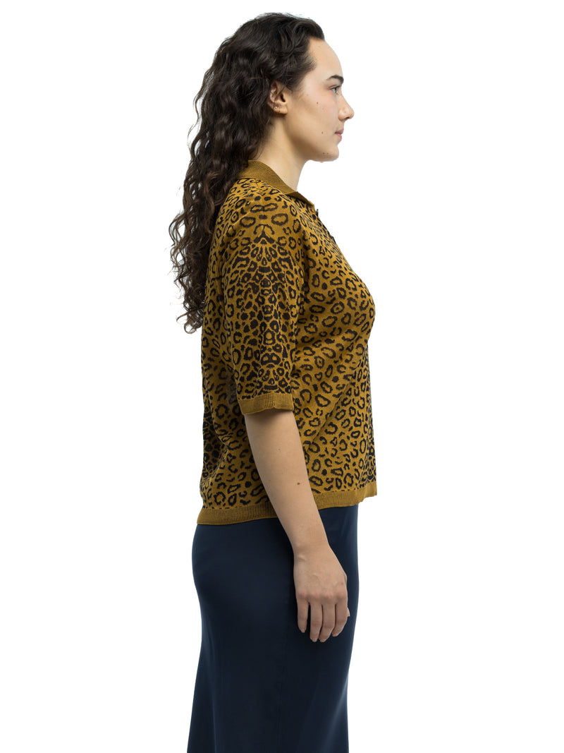 Alessandro Leopard Polo in Organic Cotton