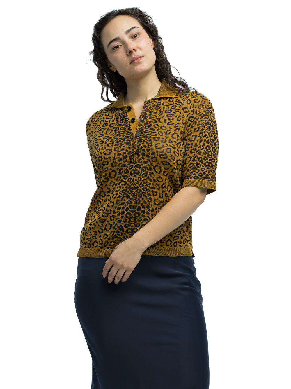 Animal Print Organic Cotton Polo Knitwear for Women – Eolas