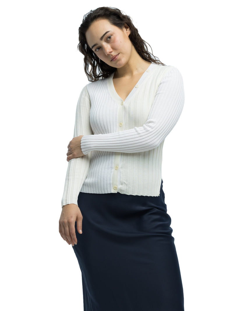 Anna Ribbed Cardigan in Organic Cotton