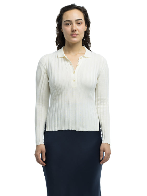 Lottie Ribbed Collar Sweater in Organic Cotton