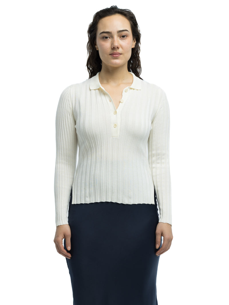 Lottie Ribbed Collar Sweater in Organic Cotton