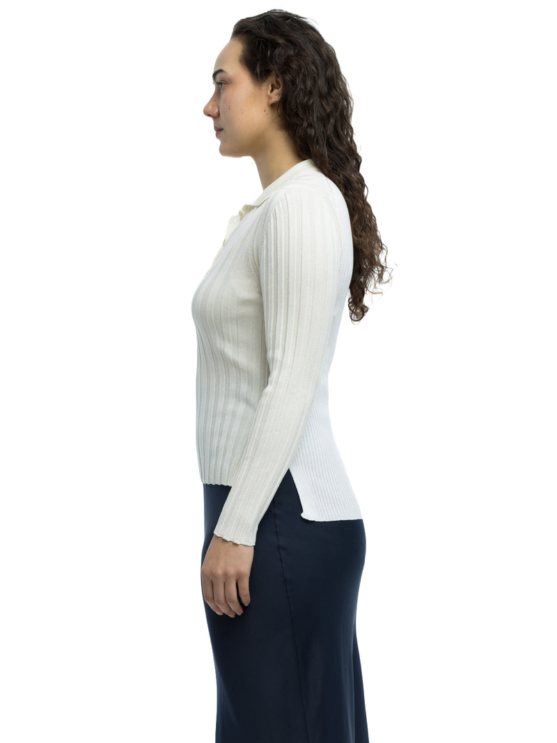 Lottie Ribbed Collar Sweater in Organic Cotton