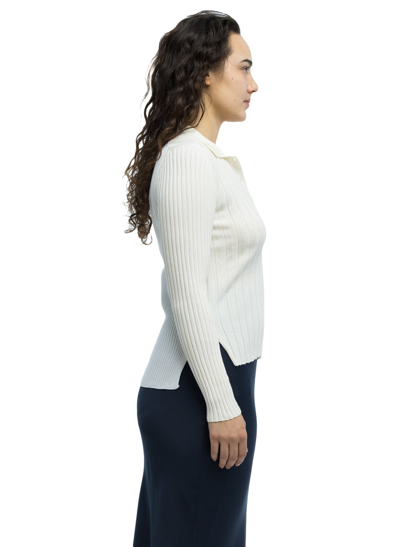 Lottie Ribbed Collar Sweater in Organic Cotton