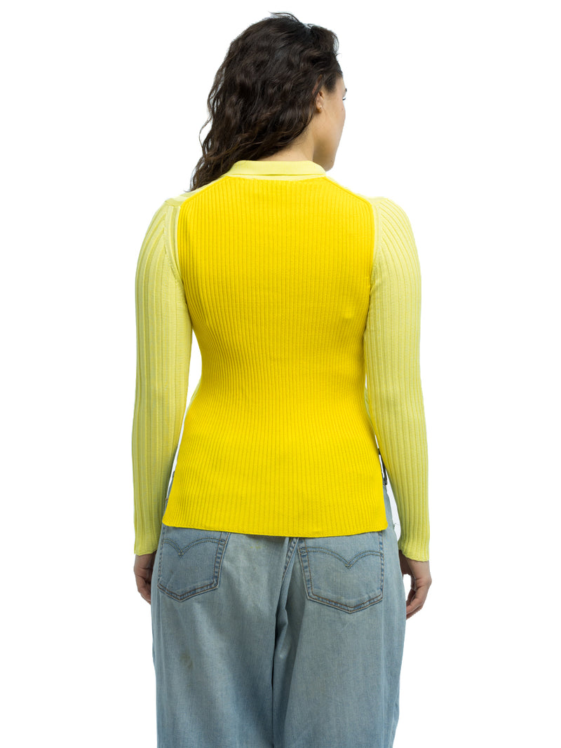 Lottie Ribbed Collar Sweater in Organic Cotton