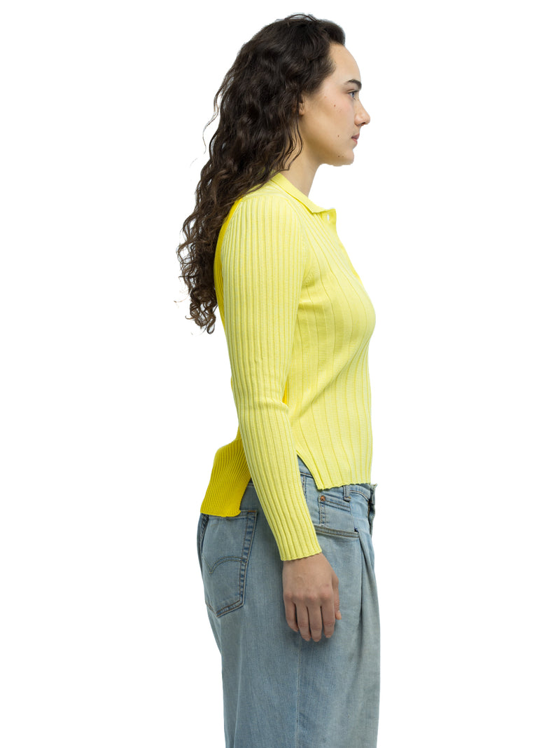 Lottie Ribbed Collar Sweater in Organic Cotton