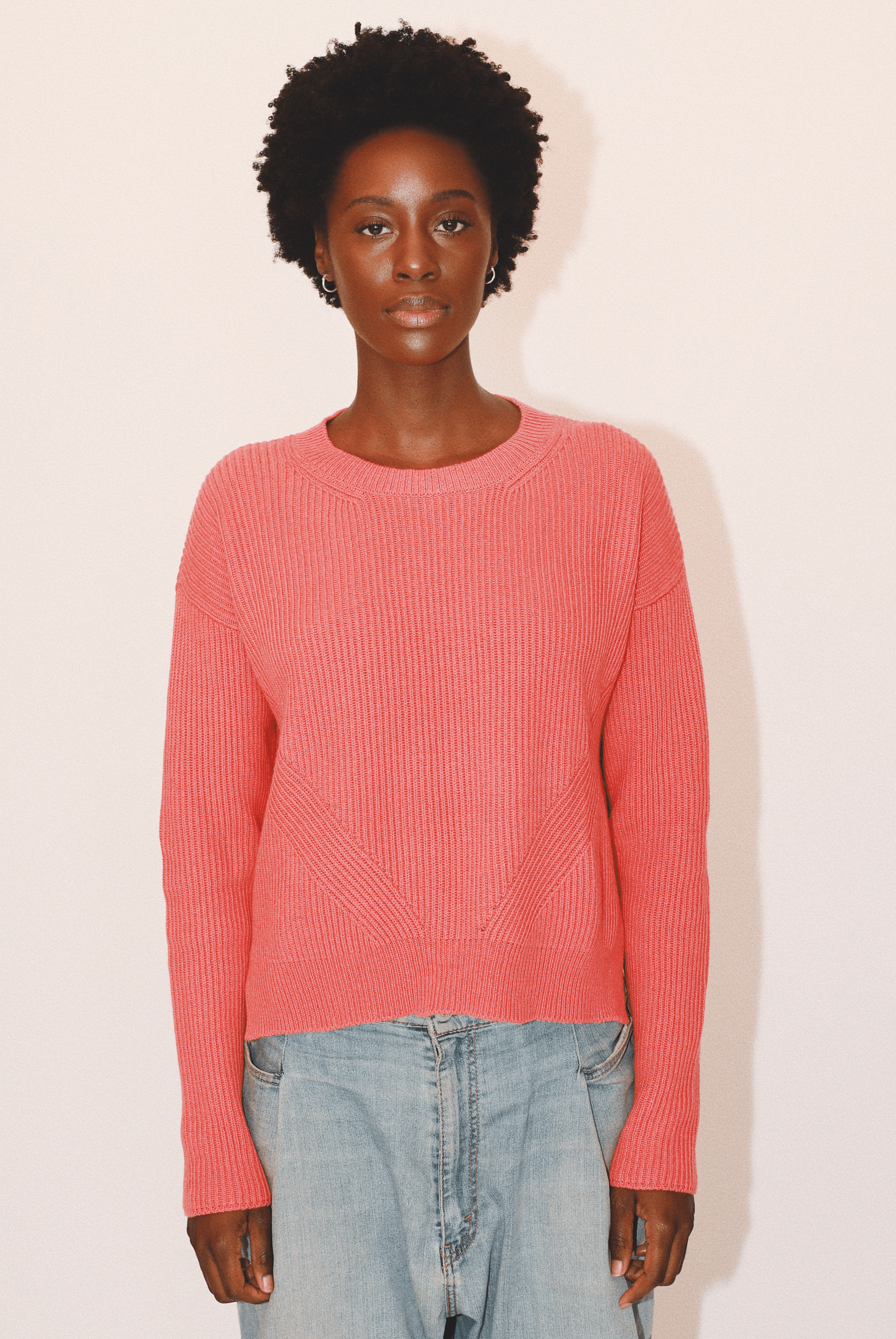 A Recycled Cashmere & Organic Cotton Crewneck Sweater for Women