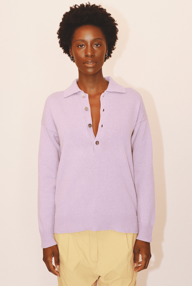 Mitch Collar Sweater in Organic Cotton & Recycled Cashmere