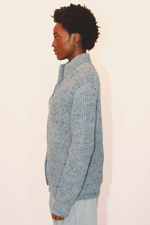 Dave Zip Cardigan in a Recycled Cotton Blend