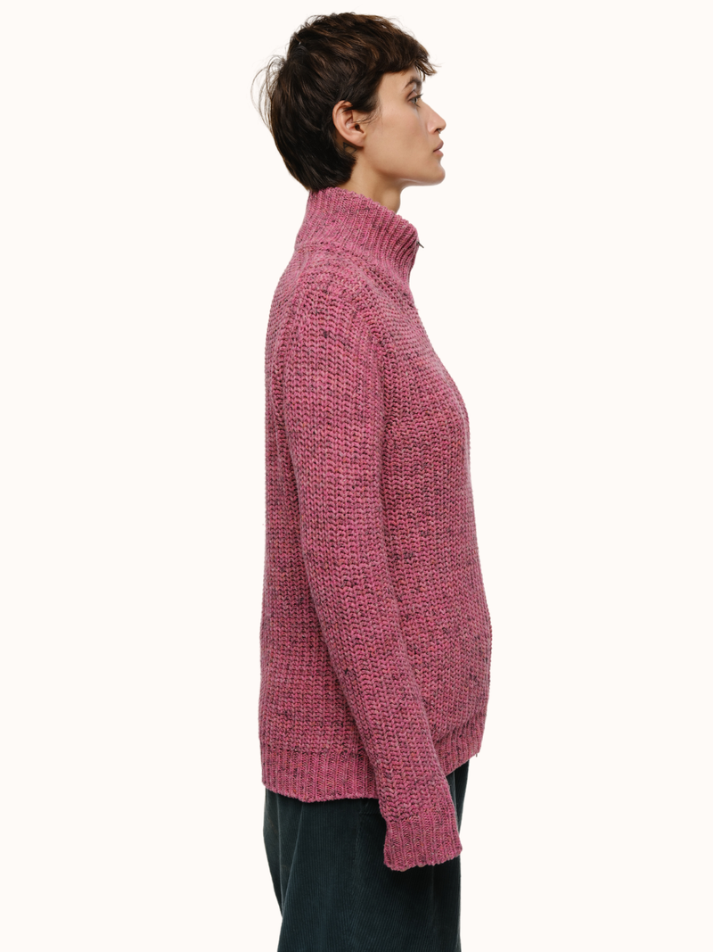 A Chunky Zip-Up Sweater Cardigan in Recycled Cotton for A Chunky Zip-Up Sweater Cardigan in Recycled Cotton for