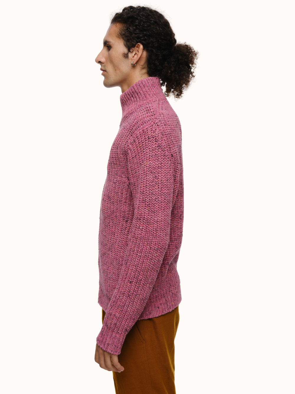 A Chunky Zip-Up Sweater Cardigan in Recycled Cotton for Men