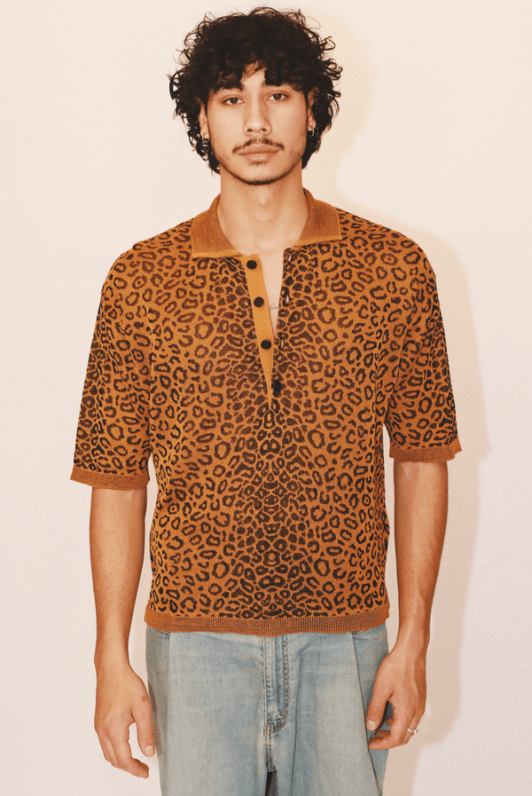 Alessandro Leopard Polo in Organic Cotton