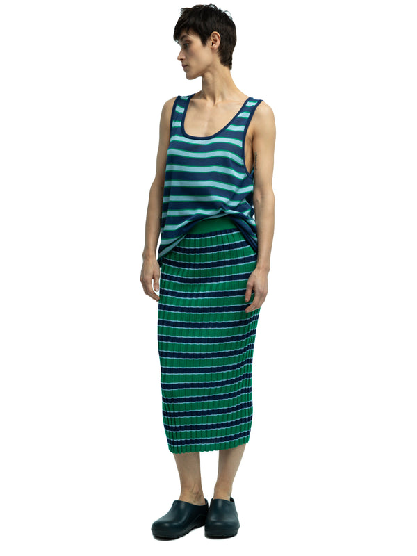Darla Striped Ribbed Skirt in Organic Cotton
