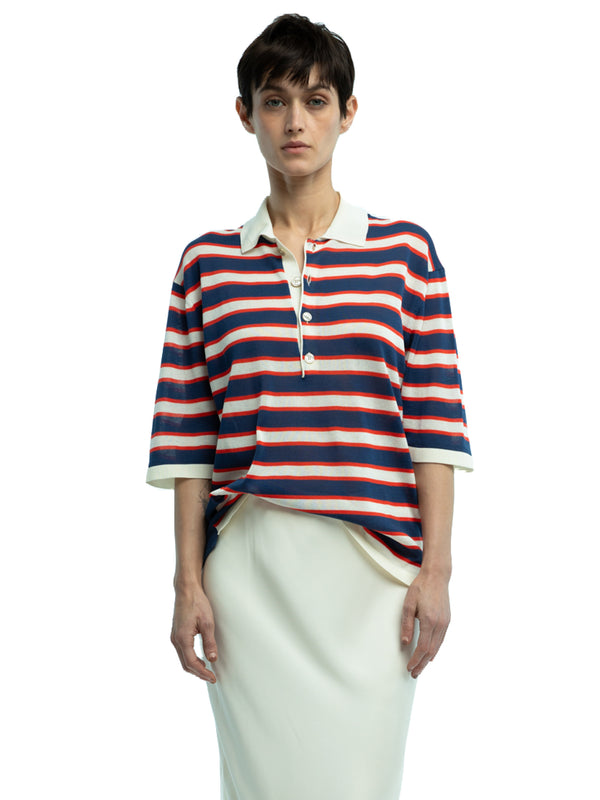 Dario Striped Polo in Organic Cotton