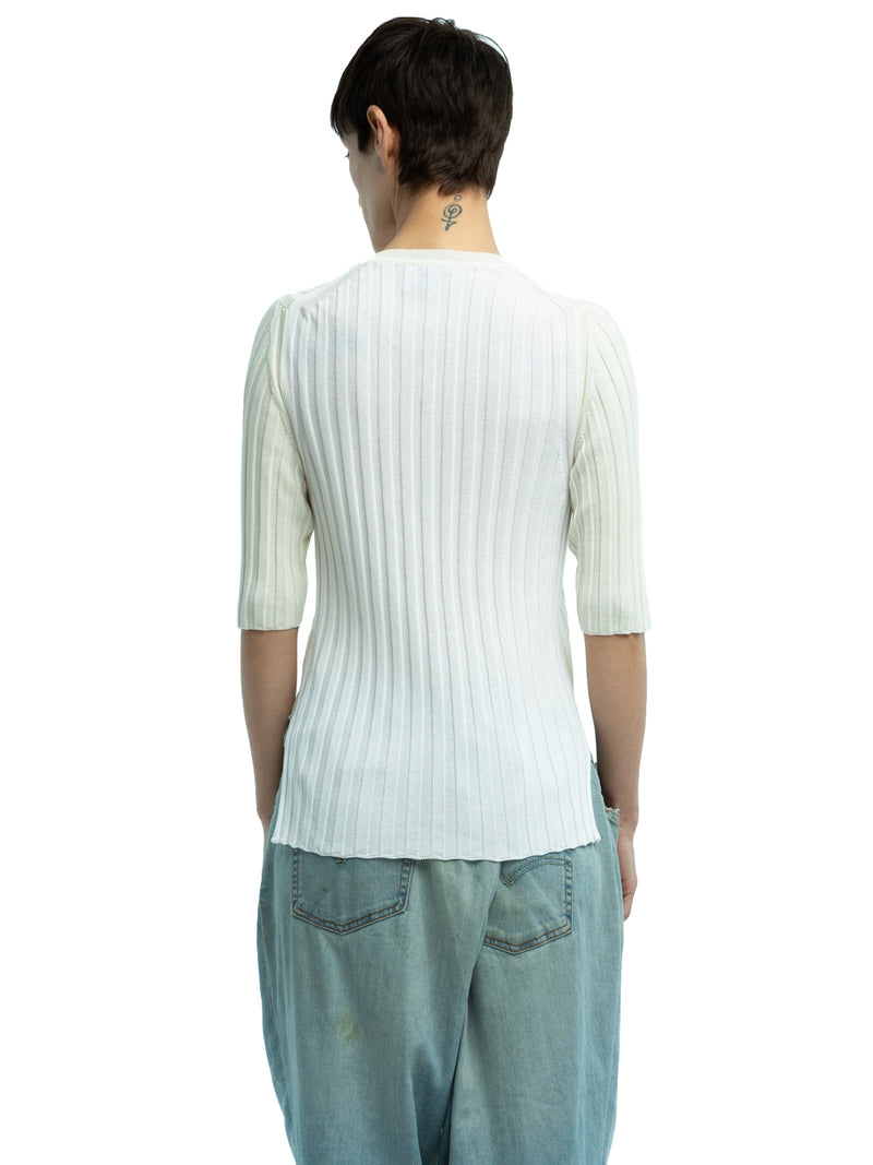 Luc Ribbed Short Sleeve Crewneck in Organic Cotton