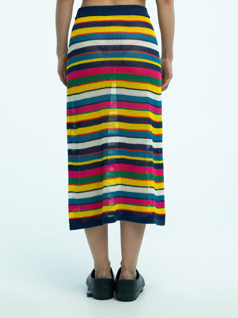 Wilms Mesh Stitch Stripe Skirt in Organic Cotton