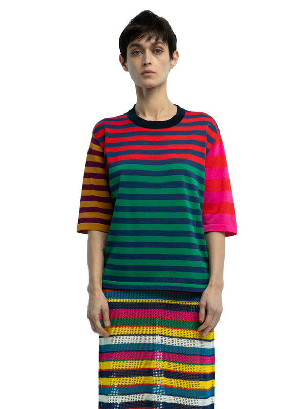 Fil Striped Crewneck in Organic Cotton