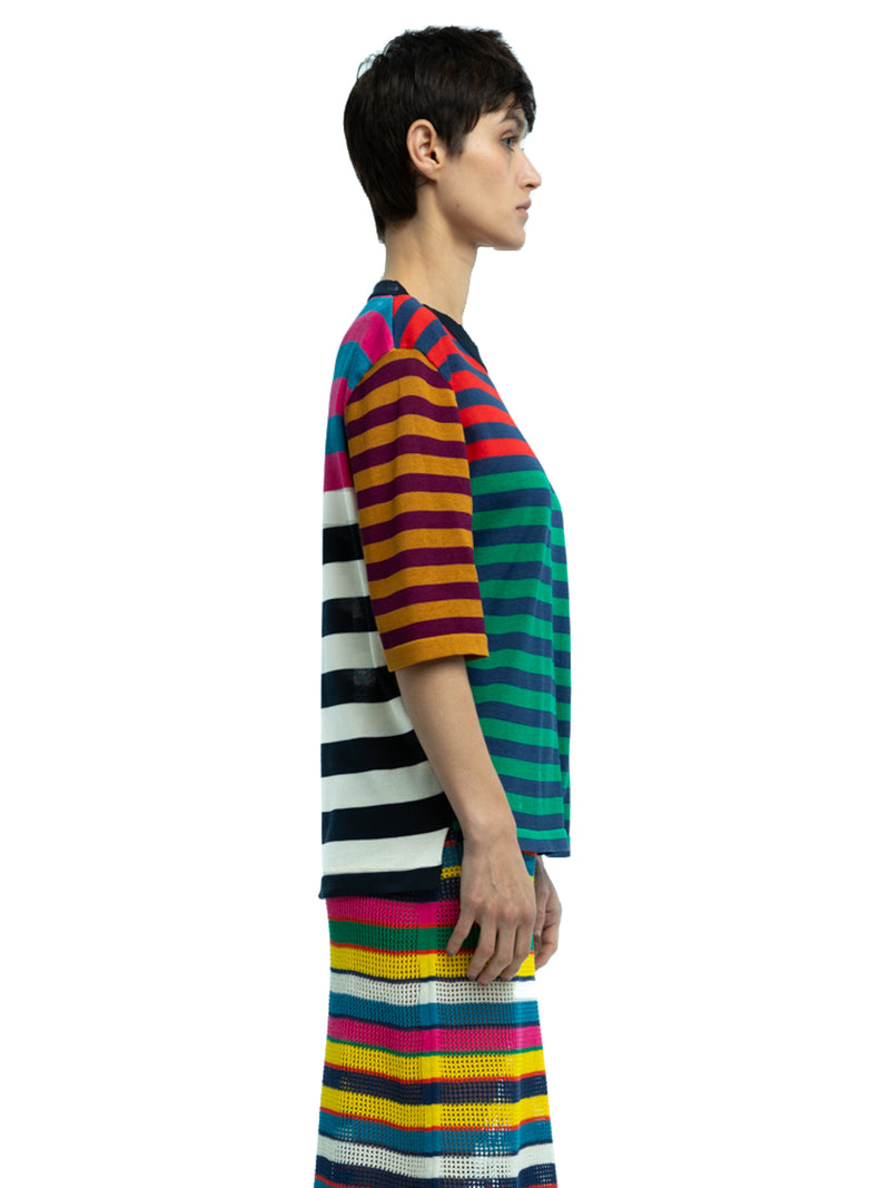 Fil Striped Crewneck in Organic Cotton