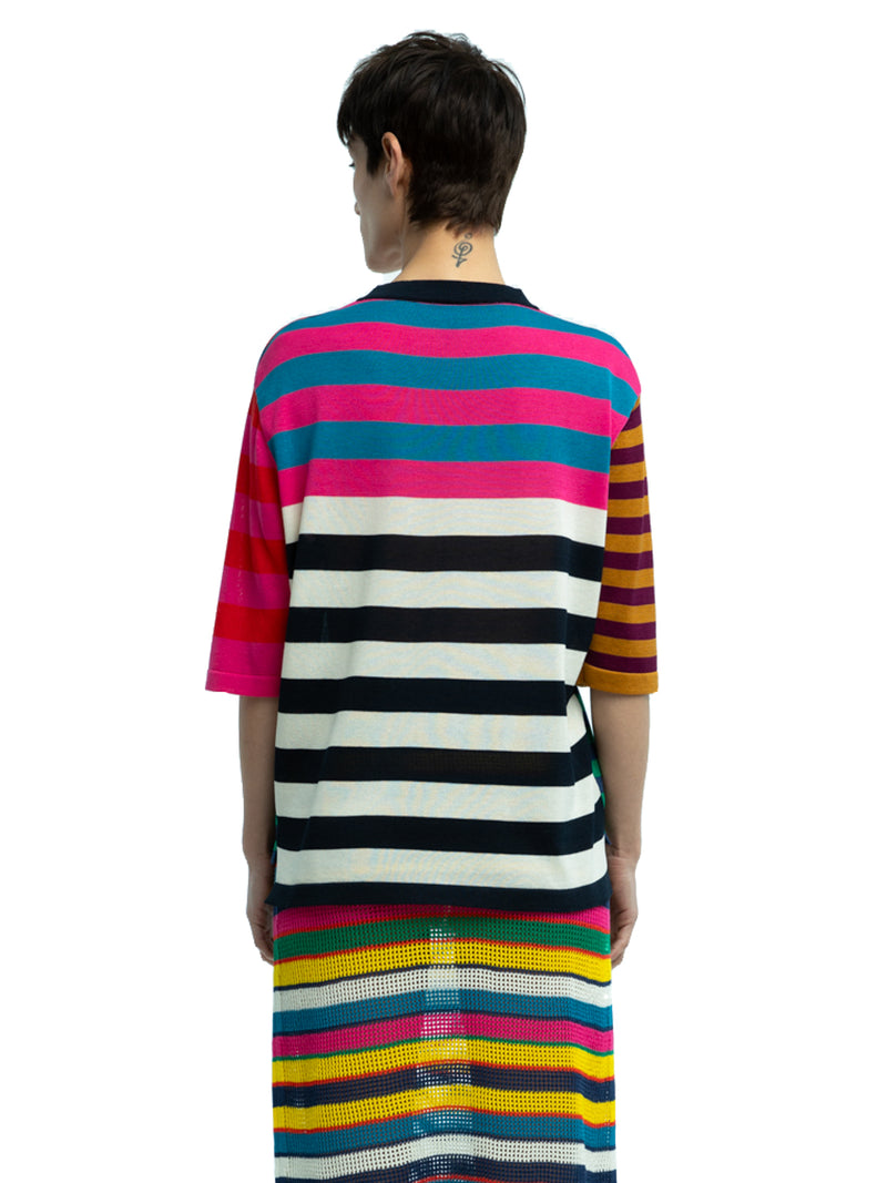 Fil Striped Crewneck in Organic Cotton