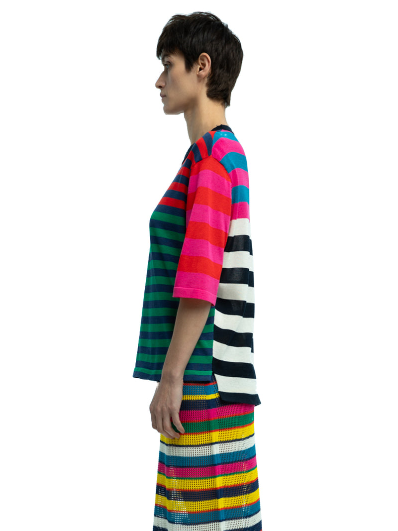 Fil Striped Crewneck in Organic Cotton