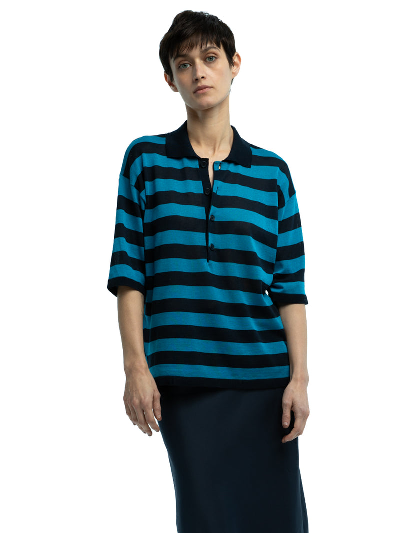 Orlando Striped Polo in Organic Cotton
